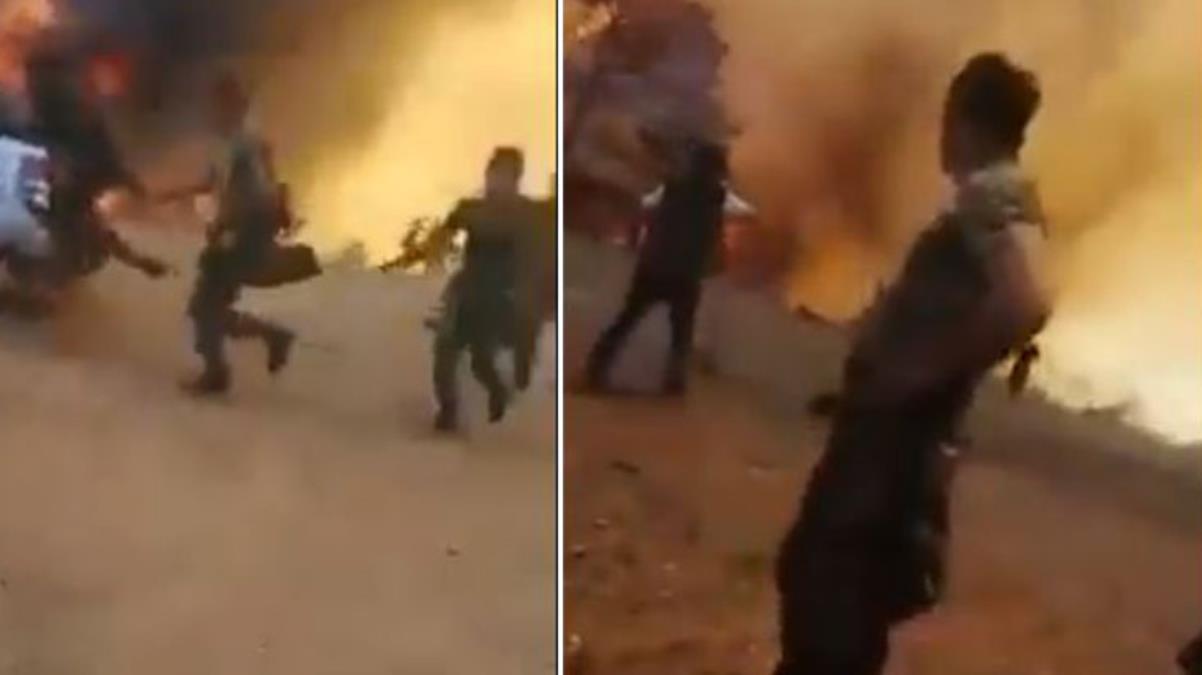 Azerbaycan'dan gelen itfaiyeciler, yangının ortasında kaldı! Arkada tek bir arkadaşlarını bile bırakmadılar