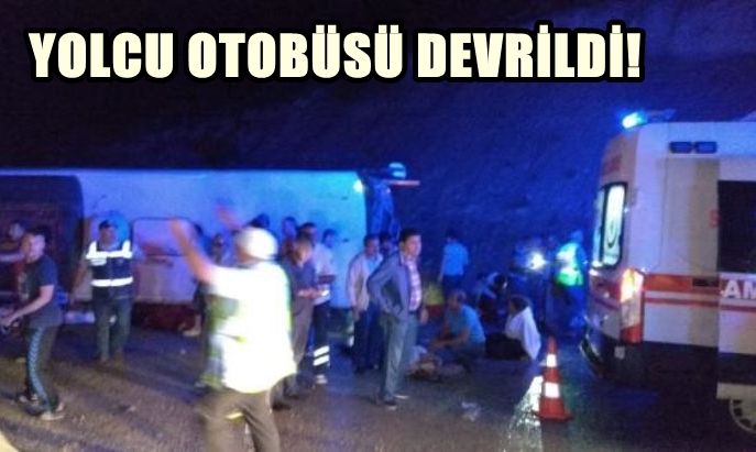 Karaman - Mut Karayolu'nda yolcu otobüsü devrildi!