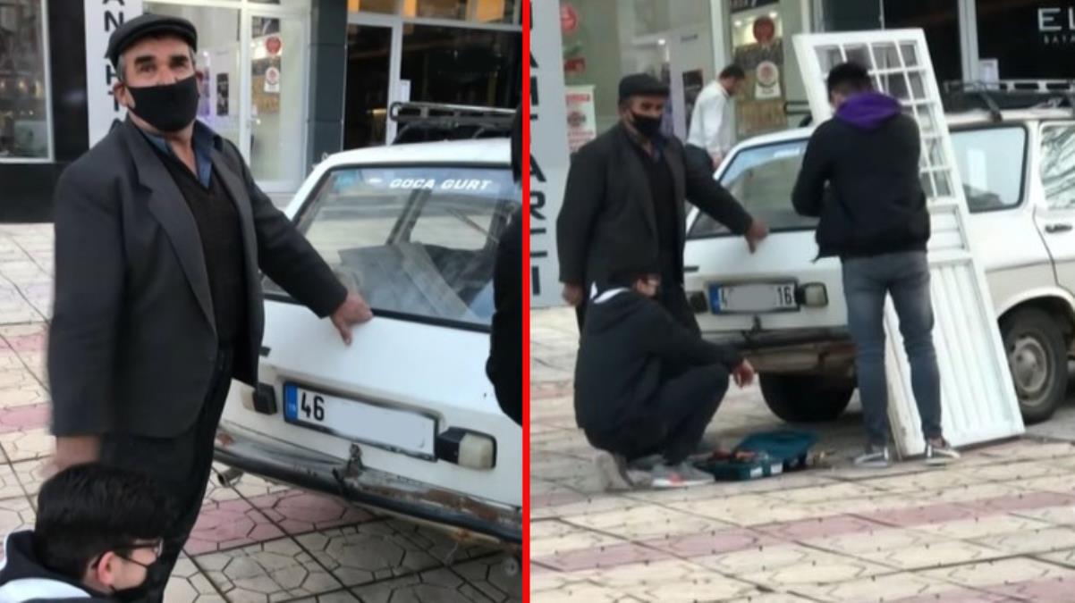 70 lira servis ücreti ödememek için kilidi bozulan kapısını yerinden söküp tamirciye götürdü