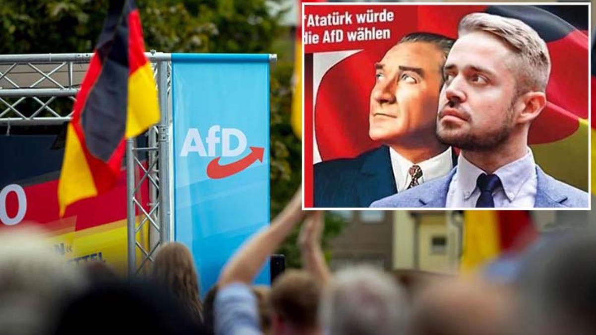 Almanya'daki aşırı sağcı partiden büyük skandal! Afişe Atatürk'ün resmini koyup 'O da bize oy verirdi' yazdılar