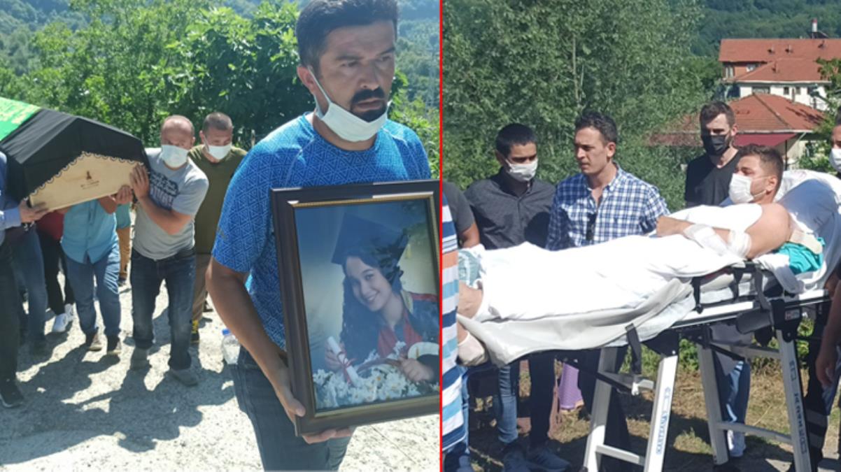 Balayına giderken kaybettiği eşinin cenazesine sedyeyle katıldı