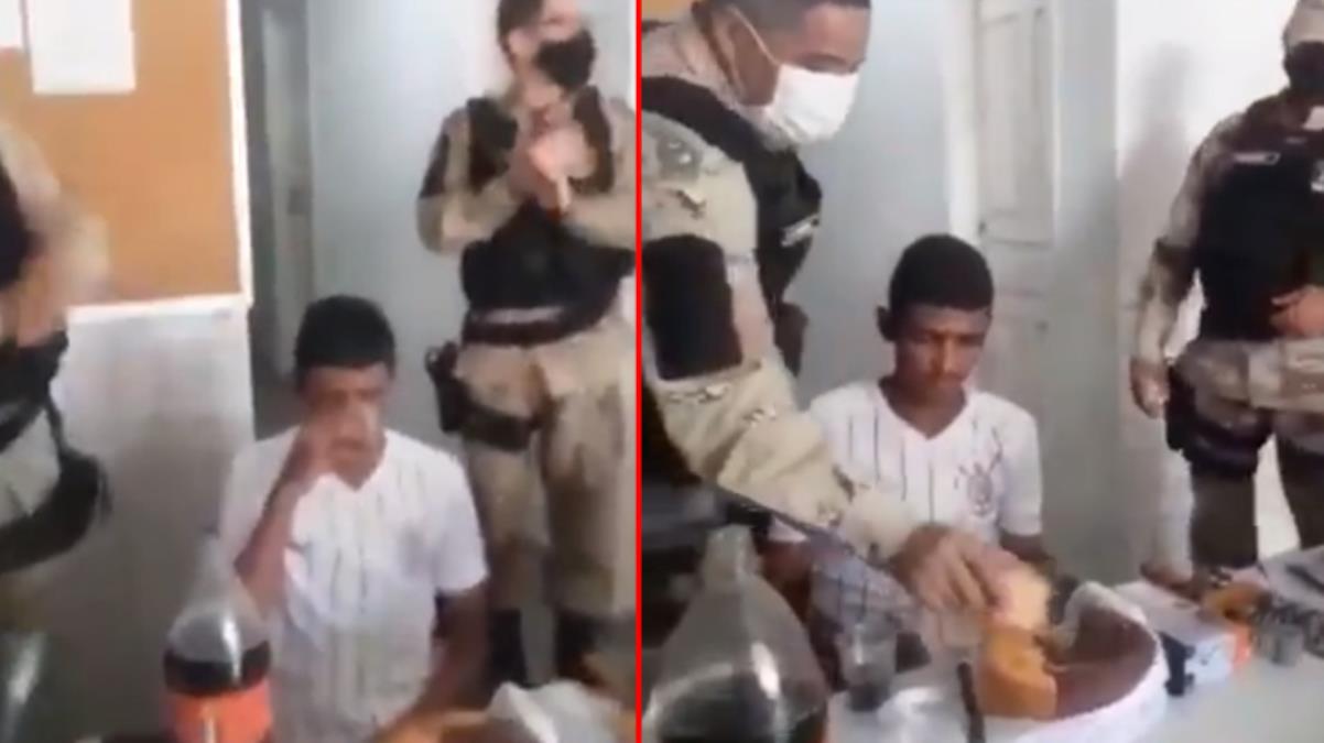 Brezilya polisinin 18 yaşına giren 'azılı hırsız' için düzenlediği doğum günü partisi gündem oldu
