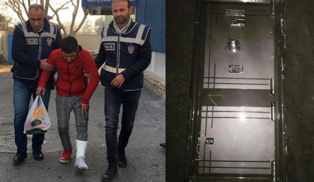 Çaldığı 250 kiloluk kasa üzerine düştü