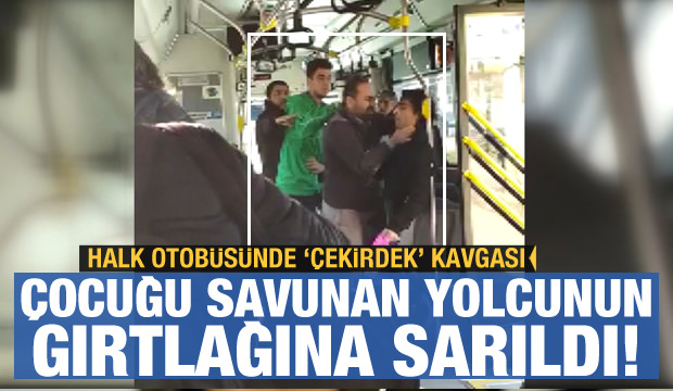 Halk otobüsünde çekirdek kavgası!