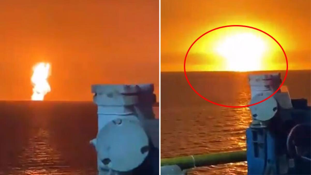 Hazar Denizi'nde büyük patlama! Atom bombasını andırdı, gökyüzü kızardı