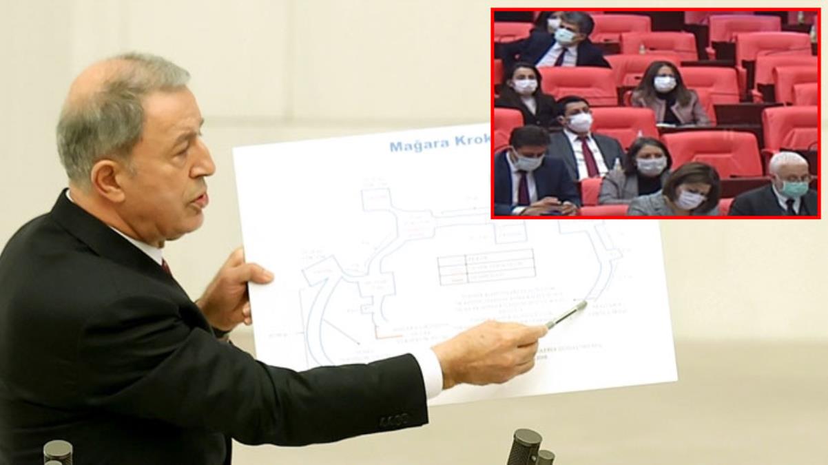 Hulusi Akar'ın TBMM'deki Gara bilgilendirmesi HDP'li vekilleri şekilden şekle soktu