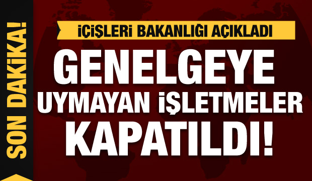 İçişleri: 149 bin 382 işyeri faaliyetlerine ara verdi
