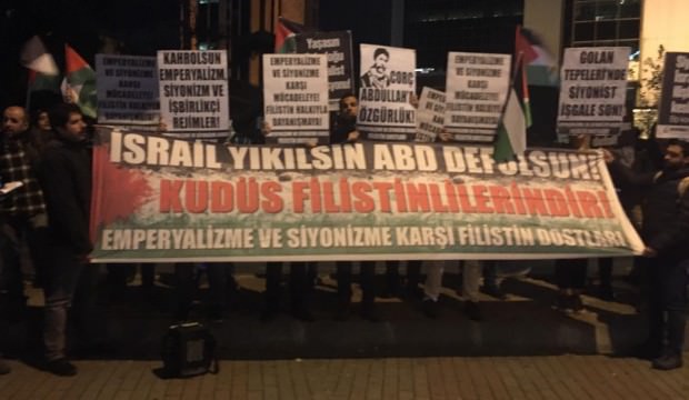 İsrail Konsolosluğu önünde protesto gösterisi