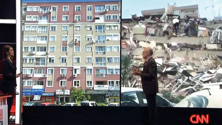 İzmir'de yıkılan 8 katlı binanın eski ve yeni hali depremin şiddetini ortaya çıkarıyor