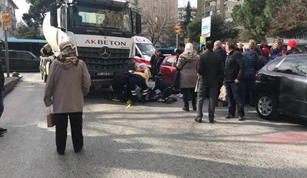 Kadıköy'de yaşlı adama beton mikseri çarptı
