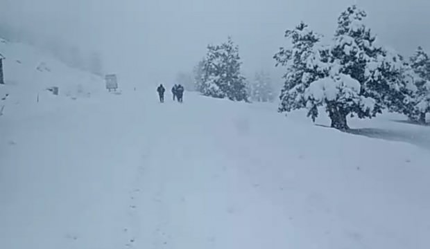 Kar esaretinden kurtulmak için 5 kilometre yürüdüler