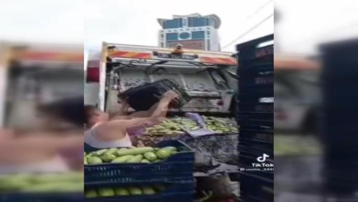Kasalarca sebzeyi çöpe attı, soruşturma başlatıldı