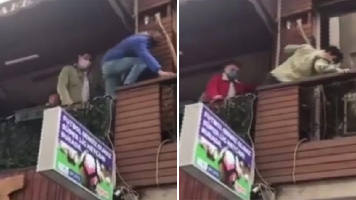 Kendilerini polisten akıllı zannetseler de başaramadılar! Kafenin balkonundan, yan balkona böyle kaçtılar