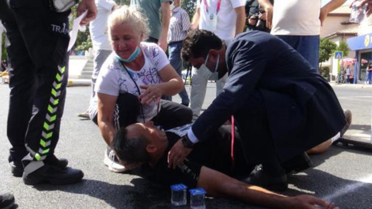 Koşuyu bitirmekte ısrar eden yarışmacı, bitiş çizgisinden sonra hastaneye kaldırıldı