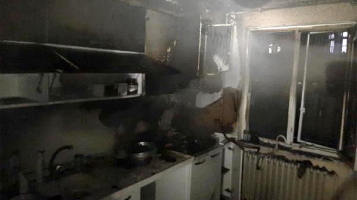 Ocakta unutulan patates kızartması yüzünden çıkan yangında mutfak küle döndü
