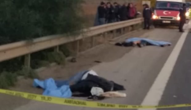 Otoyolda lastik değiştirmek isteyen 4 kişi felaketi yaşadı