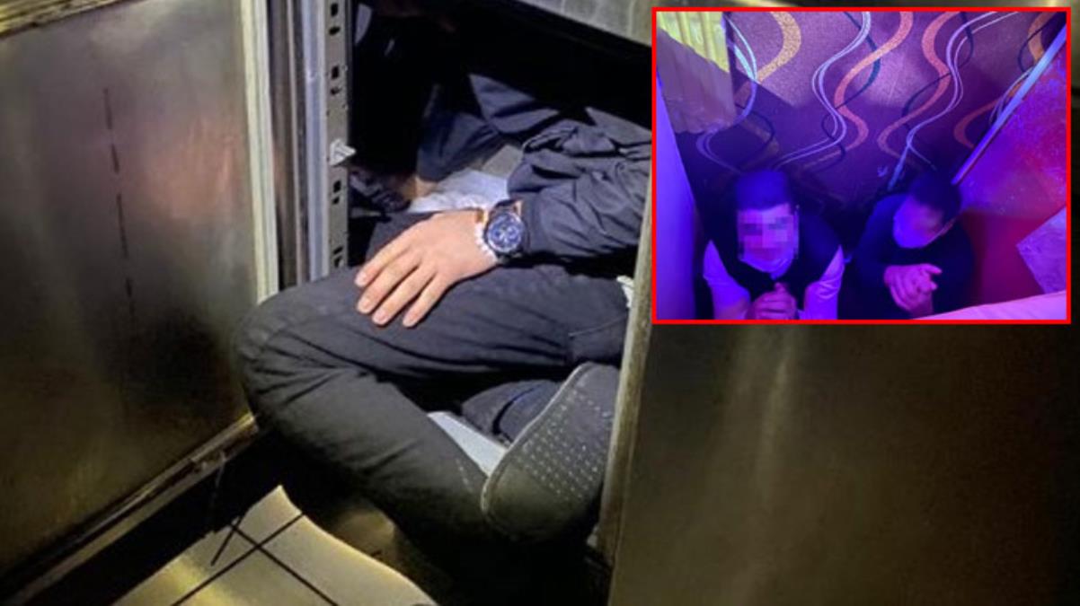 Polis baskınında ilginç görüntüler; kaçacak yer aradılar! Her yerden insan çıktı