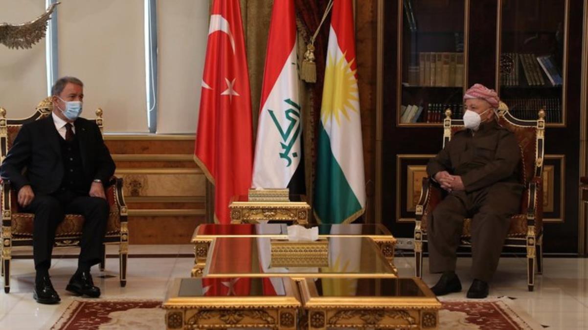Son Dakika! Mesud Barzani ve oğlu ile görüşen Hulusi Akar'dan kritik mesaj: Bütün mücadelemiz terör örgütüne karşı