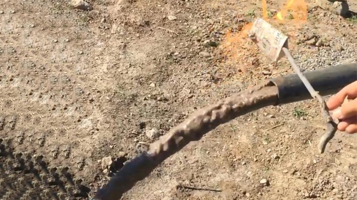 Sondaj kuyusundan çıkan buhar alev alınca, 'doğal gaz' bulduk diye sevindiler