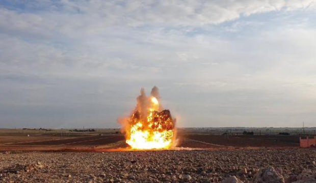Tel Abyad'da 11 eski uçak mühimmatı imha edildi