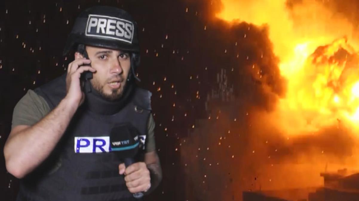 TRT Arabi muhabiri, canlı yayın esnasında İsrail'in bombalı saldırısına yakalandı