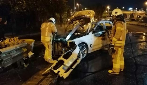 Üsküdar'da korku dolu anlar: Alev alev yandı
